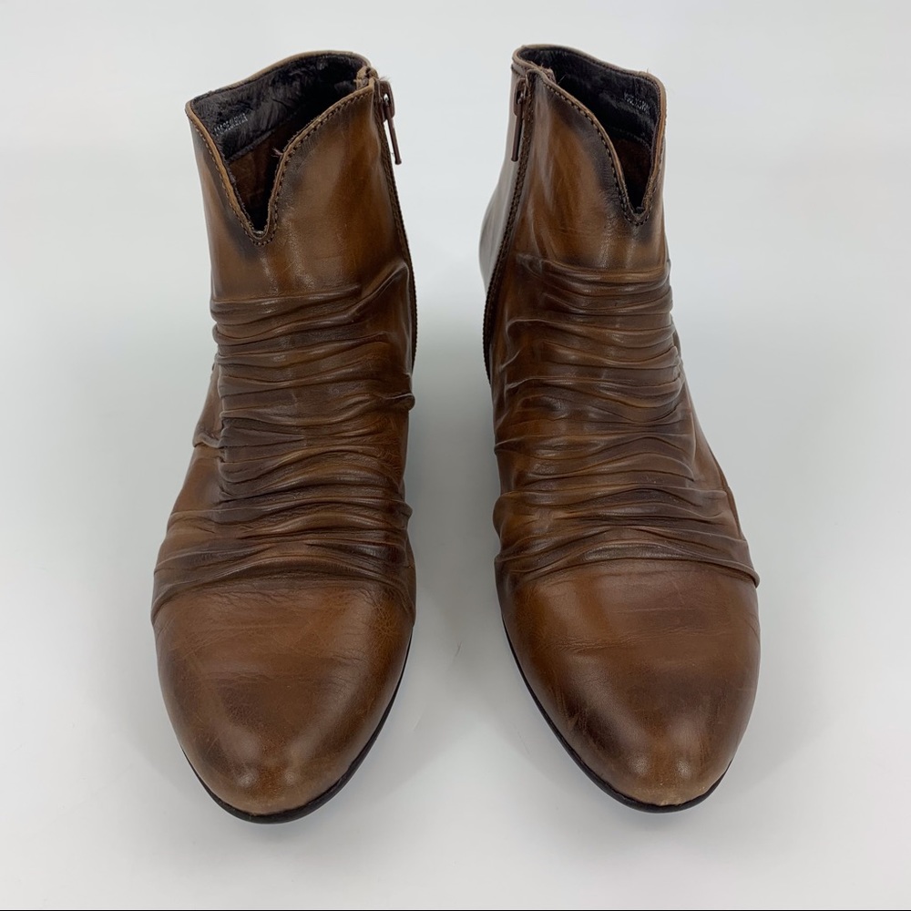 PIKOLINOS Brown Ginebra Ruched Ankle Boots, 41